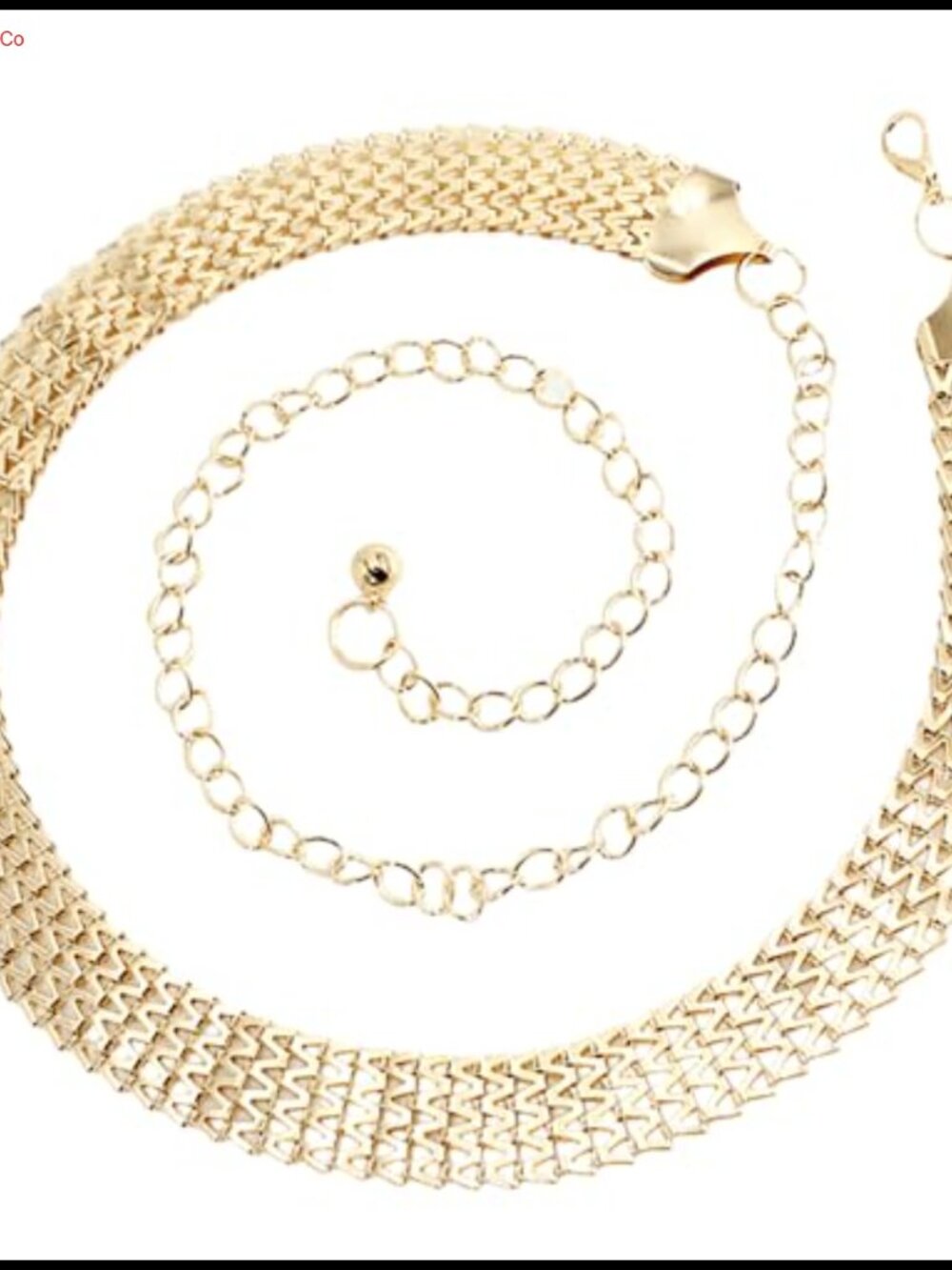 Sparkly Gold Chain Belt 1in Wide Glitter Waist Belt for Wedding Formal Dress